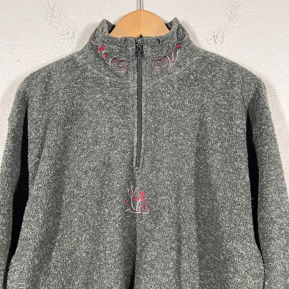 Victoria's Secret Country Quarter Zip Pullover Embroider LS Casual Sweatshirt S - Picture 2 of 6